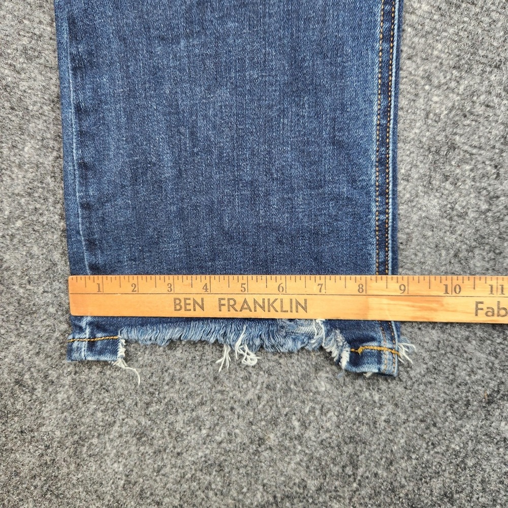 Judy Blue Bootcut Jeans Womens 7/28 Medium Wash Mid Rise Distressed Fringe Denim - Picture 8 of 9